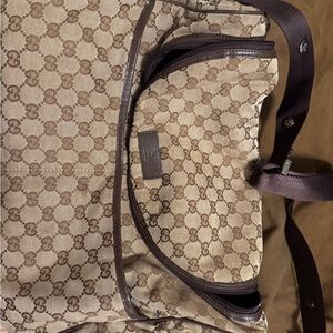 Like New Gucci Monogram Canvas Unisex Tote Daiper kids milk  GG Guccissima bag